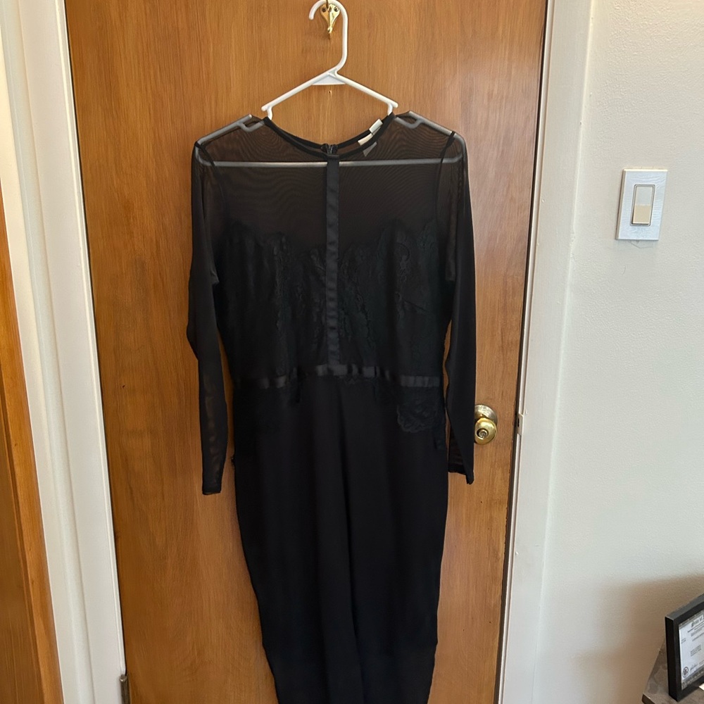 Nordstrom Black Long Sleeve Bodycon Dress